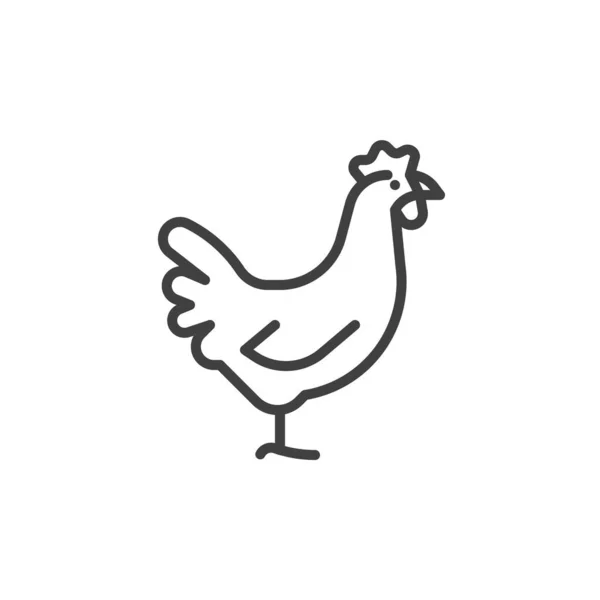 Pollo pájaro línea icono — Archivo Imágenes Vectoriales