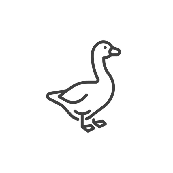 Icono de línea de ave ganso — Vector de stock