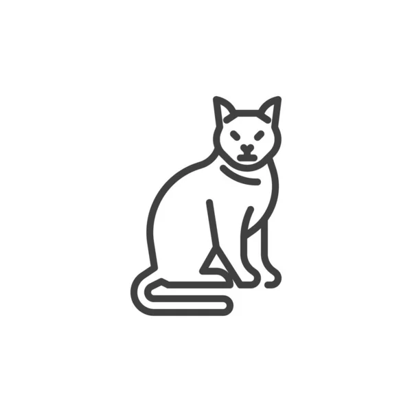 Ícone de linha animal gato — Vetor de Stock