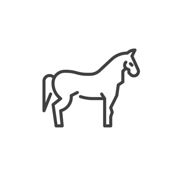 Cheval animal ligne icône — Image vectorielle
