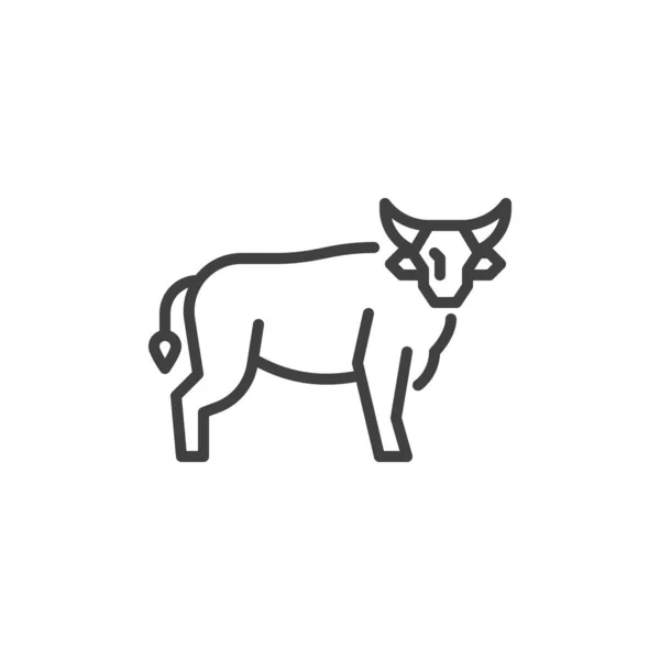 Toro animal línea icono — Vector de stock