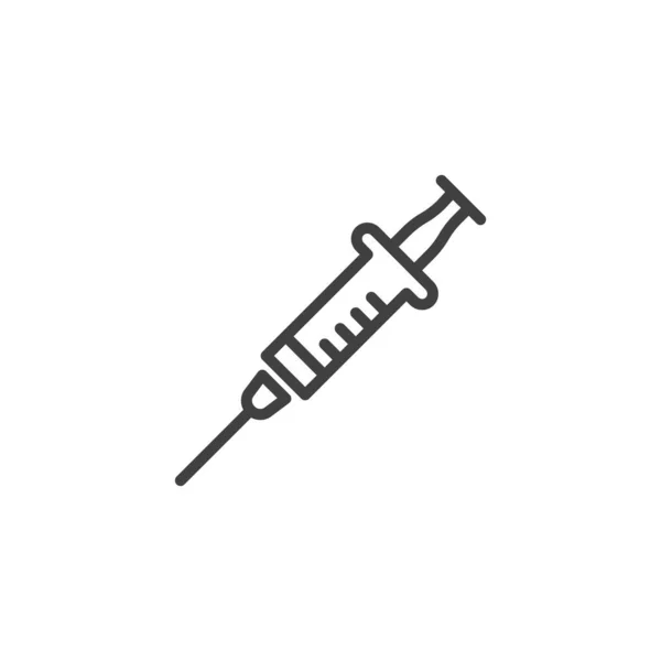 Syringe 삽입 라인 아이콘 — 스톡 벡터