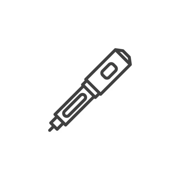 Ikona linky inzulínového injekčního pera — Stockový vektor