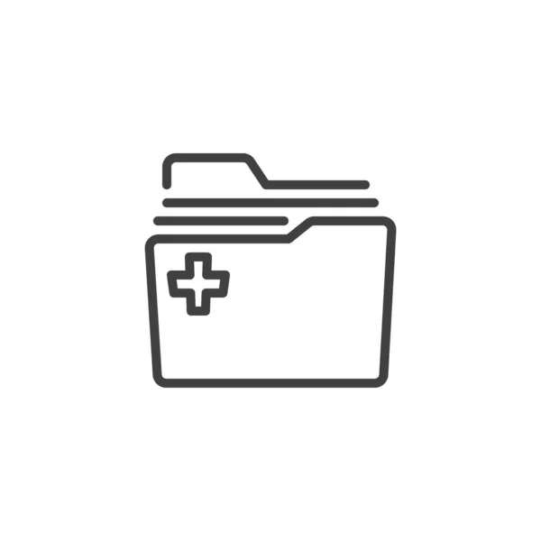 Icône de ligne Dossier médical — Image vectorielle