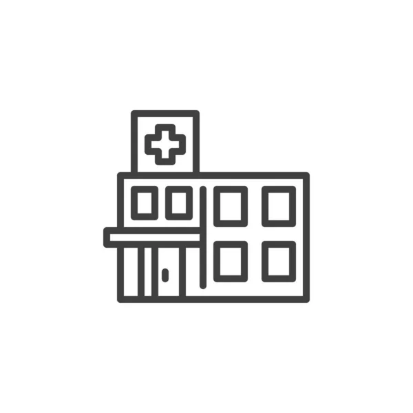Icono de línea de edificio hospital — Vector de stock