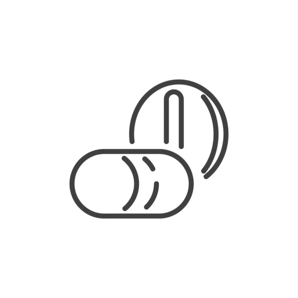 Medication pill line icon — Stock Vector