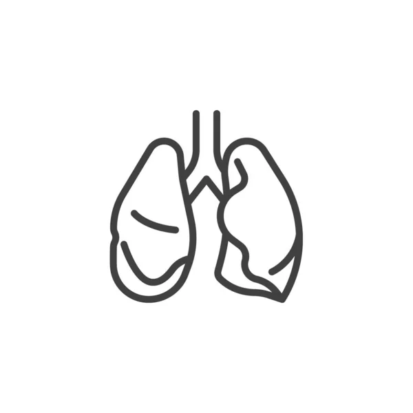 肺の解剖学的ラインのアイコン — ストックベクタ