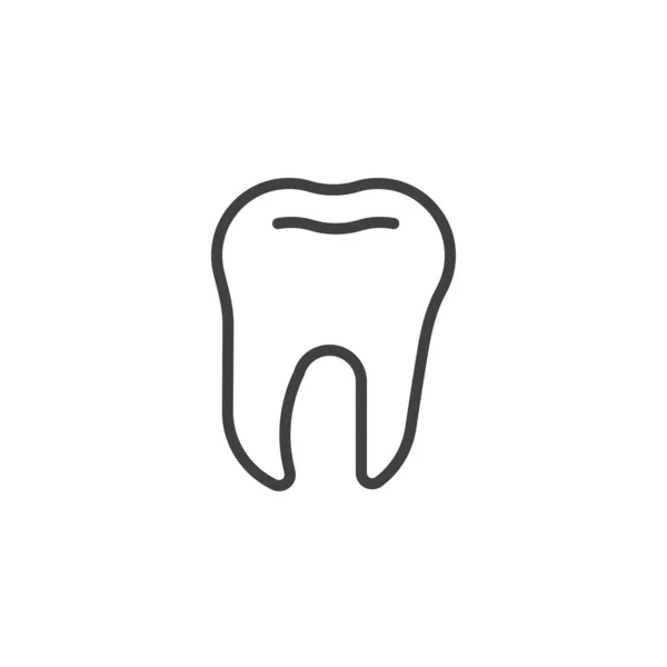 Human tooth line icon — Stock Vector