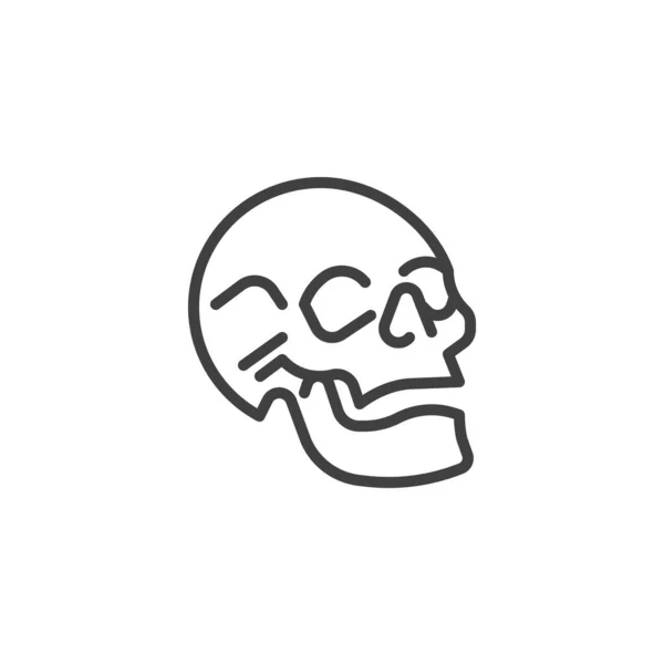 İnsan kafatası satırı simgesi — Stok Vektör