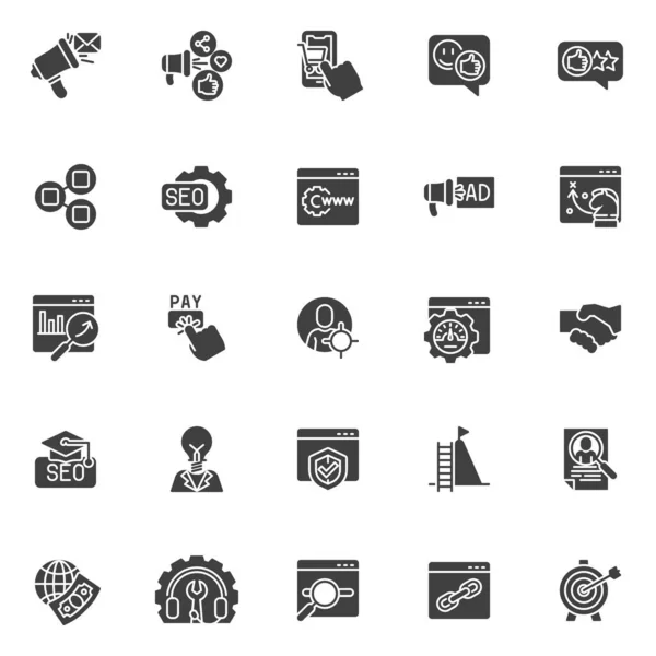 SEO und Internet Marketing Vektor Icons gesetzt — Stockvektor