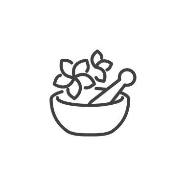 Havan topu ve çiçek çizgisi simgesi ile tokmak