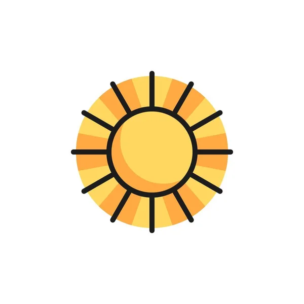 Sonne gefüllte Umrisse Symbol — Stockvektor