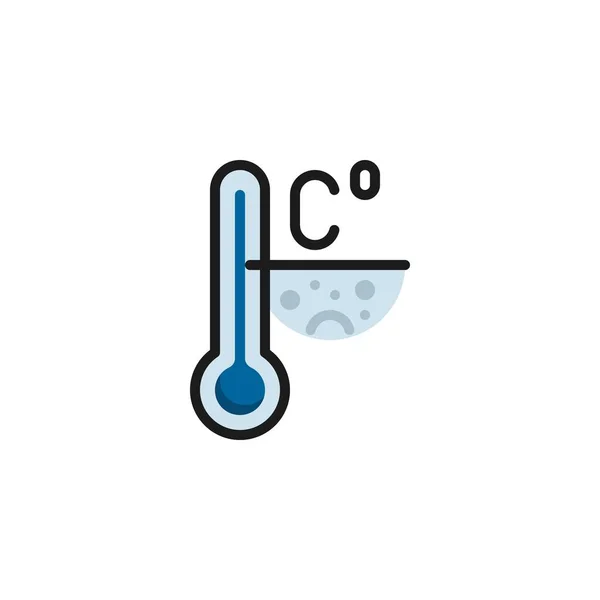 Icono de contorno lleno de temperatura de clima frío — Archivo Imágenes Vectoriales