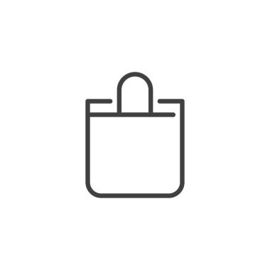 Alışveriş poşeti çizgisi simgesi