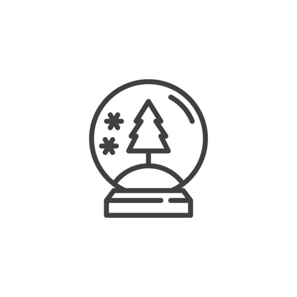 Snö glob med en trädlinje ikon — Stock vektor