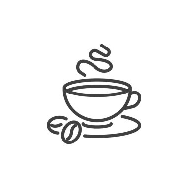 Sıcak kahve bardağı çizgi simgesi