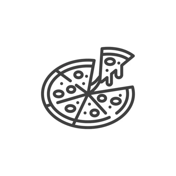 Иконка всей линии пиццы — стоковый вектор