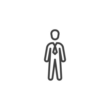 Kravat çizgisi simgesi olan bir iş adamı