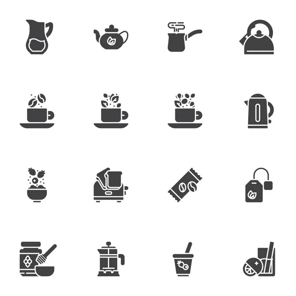 Pequeno-almoço conjunto de ícones vetoriais relacionados —  Vetores de Stock