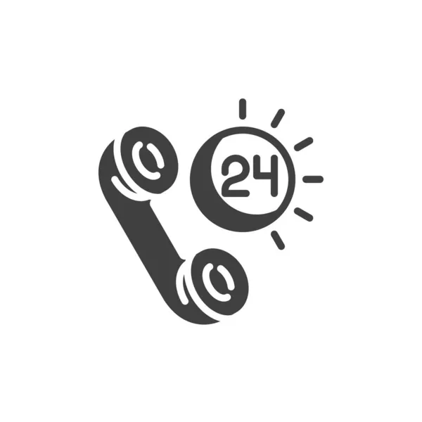 Телефон 24 часа поддержка вектор значок — стоковый вектор