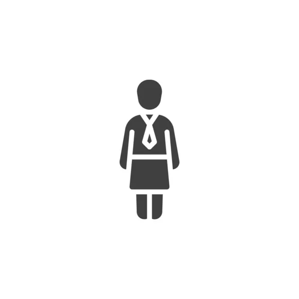 Mujer de negocios con icono de vector de corbata — Archivo Imágenes Vectoriales