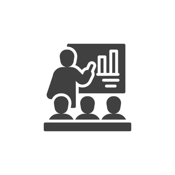 Ikona wektora prezentacji trenera biznesu — Wektor stockowy