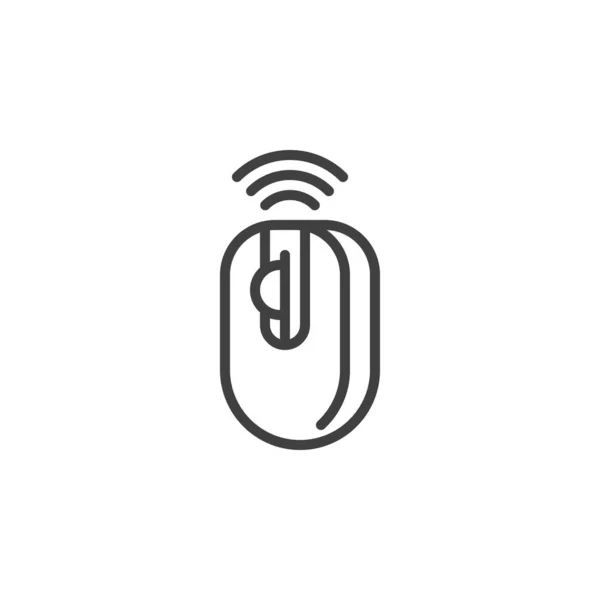Icona della linea del mouse wireless — Vettoriale Stock