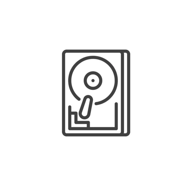 Icono de línea de disco duro — Vector de stock