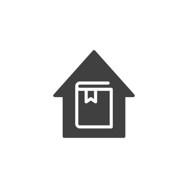 Un icono de vector de aprendizaje a distancia en casa — Vector de stock