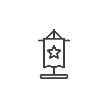 Yıldız çizgisi simgesiyle başarı bayrağı