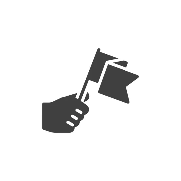 Mão com ícone de vetor de bandeira — Vetor de Stock