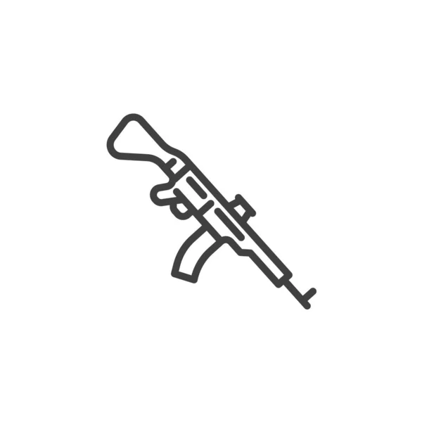 Kalaşnikof tüfek hattı simgesi — Stok Vektör