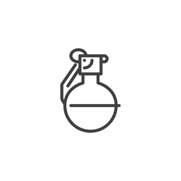 Hand grenade line icon — Stock Vector