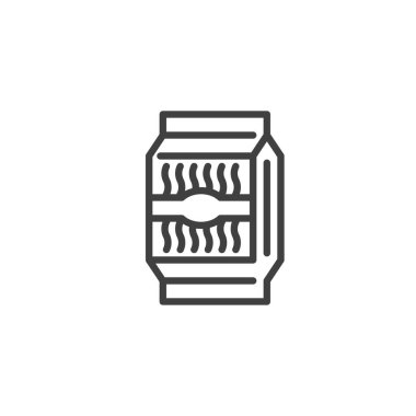 Noodle pack line icon vector