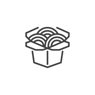 Noodle lunch box line icon vector
