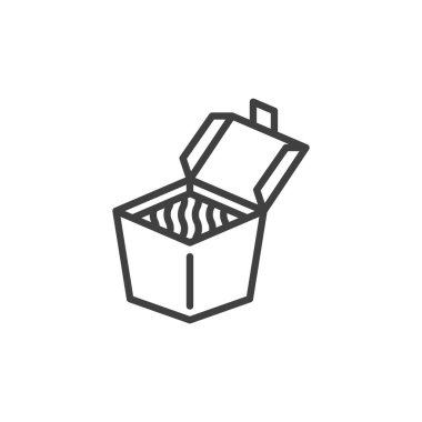 Chinese noodles box line icon vector