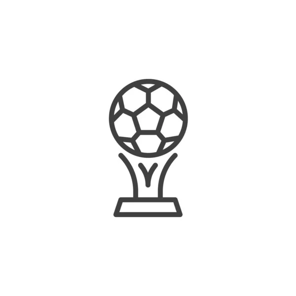 Fútbol ganador taza línea icono — Vector de stock