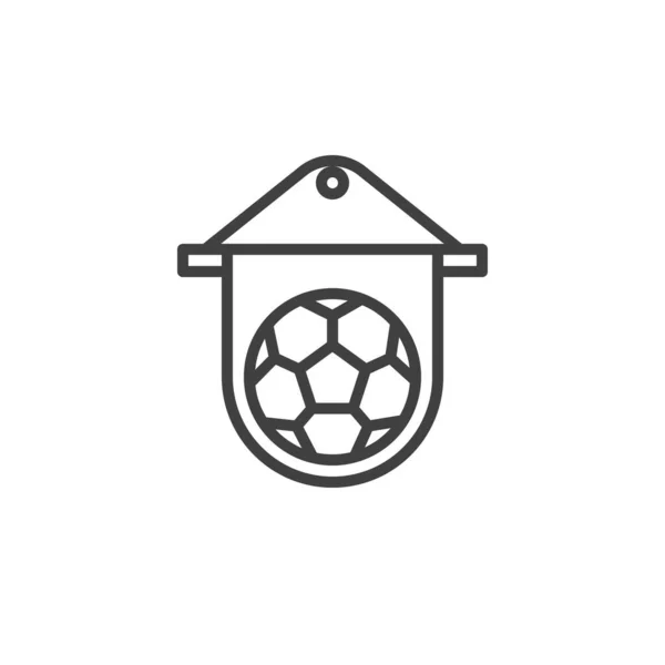 Piłka nożna Pennant line ikona — Wektor stockowy