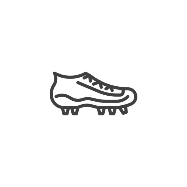 Futebol botas ícone de linha — Vetor de Stock