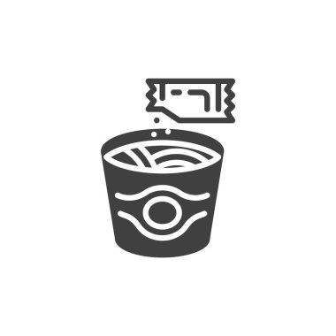 Wok noodles box vector icon vector
