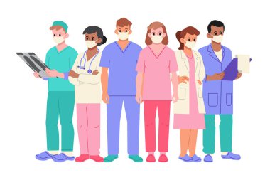 Tıbbi ekip doktorları vektör çizimi