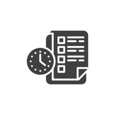 Planlama, kontrol listesi ve saat vektör simgesi