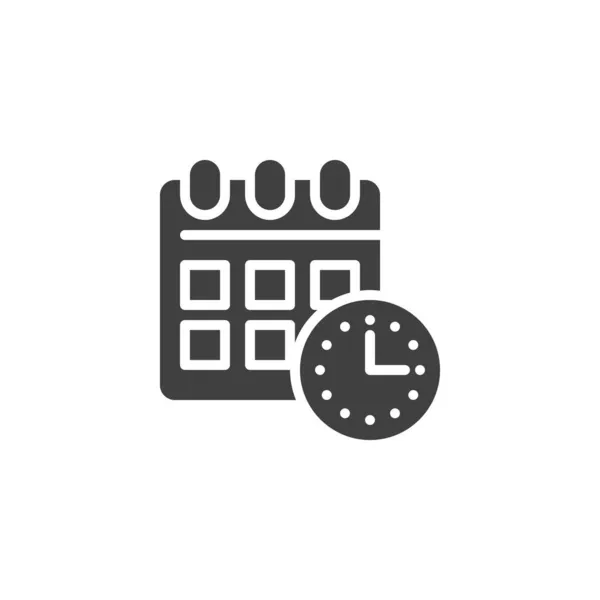 Calendario con icono de vector de reloj — Archivo Imágenes Vectoriales