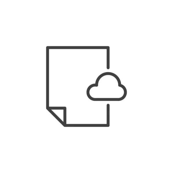 Document bestand cloud line pictogram — Stockvector