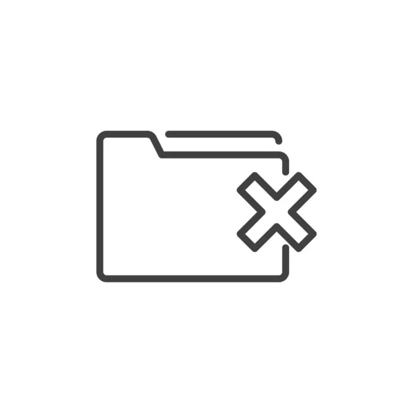 Delete folder file line icon — Stock Vector