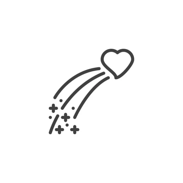 Valentijn vuurwerk lijn pictogram — Stockvector