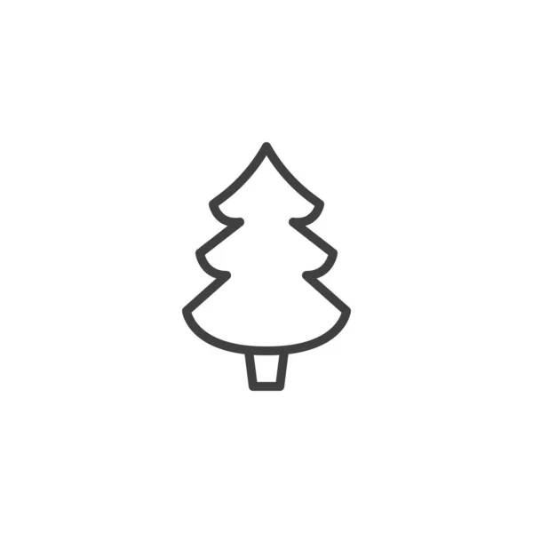 Kerstboom lijn pictogram — Stockvector