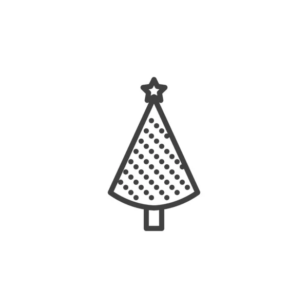 Arbre de Noël avec icône en étoile — Image vectorielle