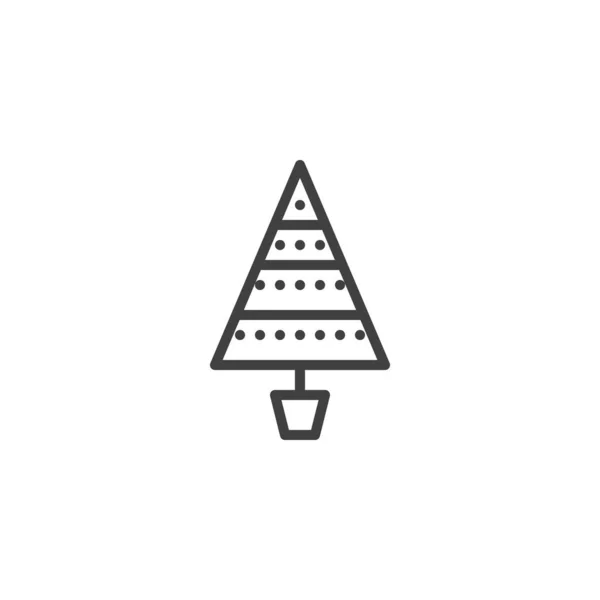 Ikona świątecznej linii drzew — Wektor stockowy