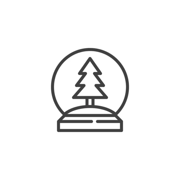 Snöglob med en julgran ikon — Stock vektor